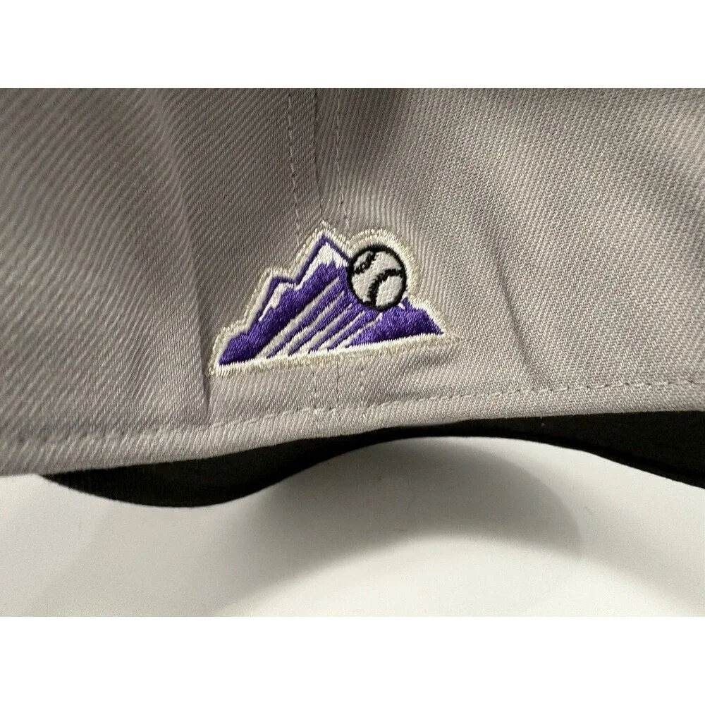 New Era 39THIRTY Colorado Rockies Script Logo 2-Tone Gray Black Flex Size S/M